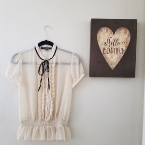 Forever 21 Sheer Button-up Blouse